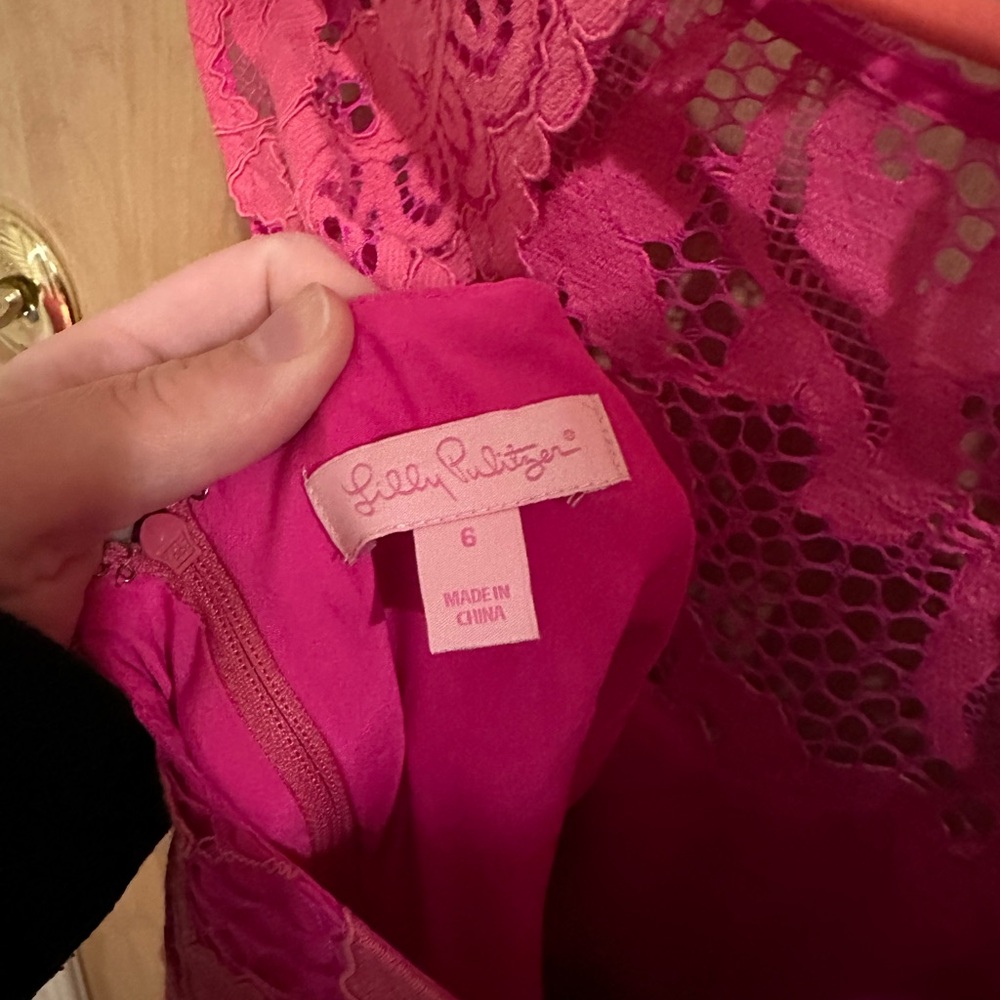 Size 6 Pink lace Lilly Pulitzer dress - Picture 7 of 7